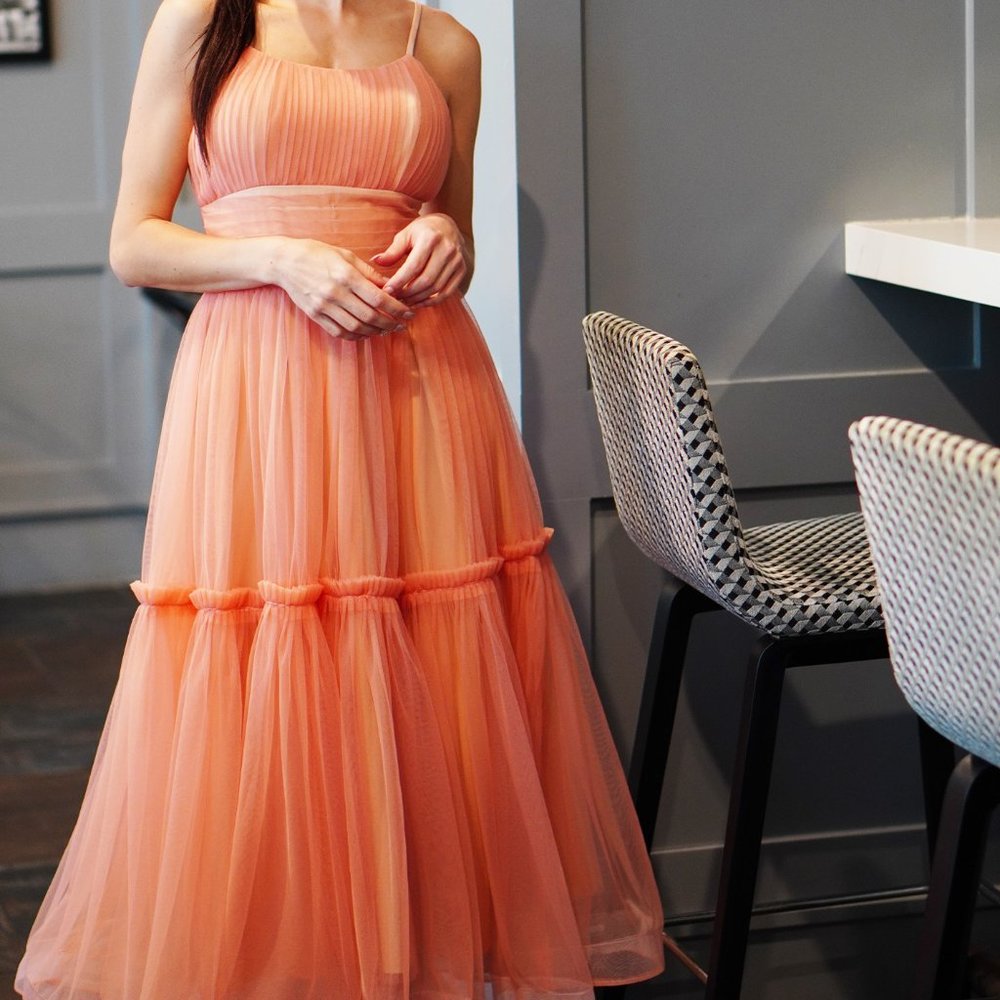 Pink Tulle A-Line Spring/Fall Cocktail Dress